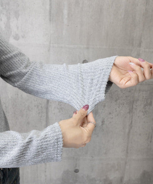 リボンニットトップス スクエアネック秋服 リブニットプルオーバーレディース セクシーニットカットソー フロントスリットニット 柔らかい大人可愛いトップス長袖 秋冬 6YULICHU-001