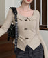 リボンニットトップス スクエアネック秋服 リブニットプルオーバーレディース セクシーニットカットソー フロントスリットニット 柔らかい大人可愛いトップス長袖 秋冬 6YULICHU-001