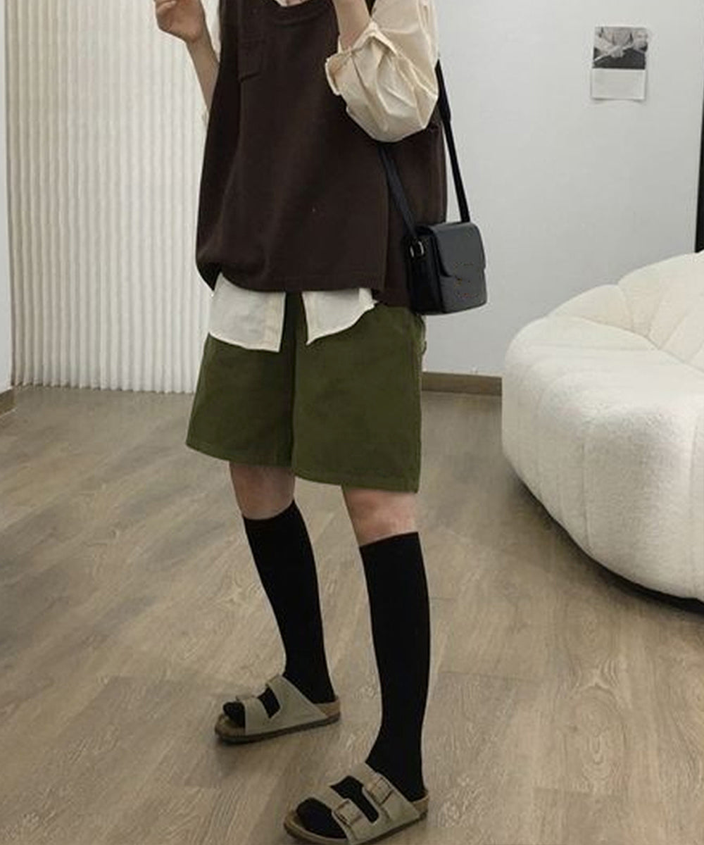 コーデュロイタックワイドハーフパンツ秋冬