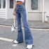 デニム フレアパンツ 裾フリンジ 美脚 おしゃれ レディース ハイウエスト デニムパンツ 脚長 ストレッチ ジーンズ 着やせ カットオフ ロングパンツ 春夏秋冬 6YXNH-001