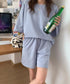 スウェットセットアップ レディース 夏服 スウェットトップス+パンツ 上下2点セット ゆったりプルオーバー 短パン カジュアルルームウェアセット リラックス部屋着 6YYG-001