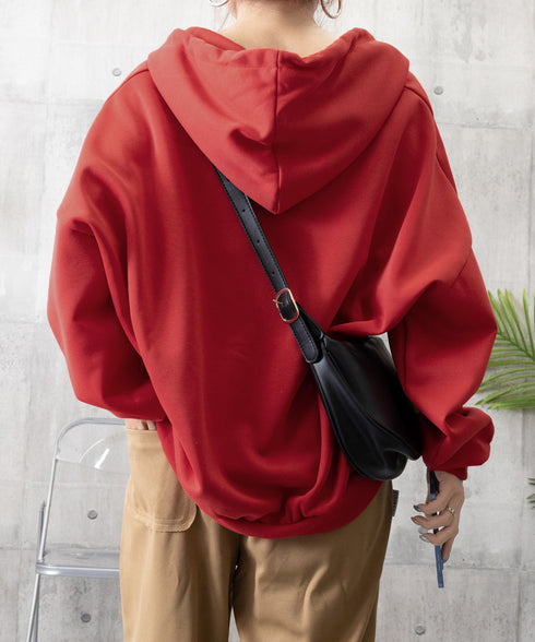 パーカー フード付きVネックプルオーバー レディース ゆったり BF風フーディー ボリューム袖 トレーナー ビッグシルエット スウェット カジュアル ロゴトップス 6YYG-004