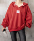 パーカー フード付きVネックプルオーバー レディース ゆったり BF風フーディー ボリューム袖 トレーナー ビッグシルエット スウェット カジュアル ロゴトップス 6YYG-004