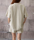 半袖tシャツ ショートパンツセットアップ レディース ワッフル部屋着2点セット 体型カバー夏服着やせ 大人カジュアルスウェットセット ロゴカットソー 短パン 快適 6YYG-006