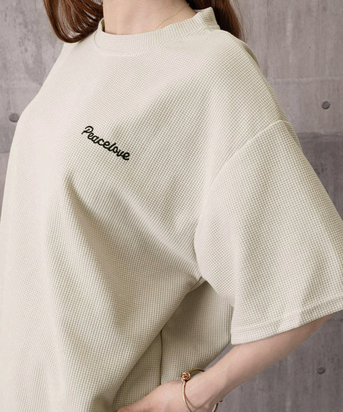 半袖tシャツ ショートパンツセットアップ レディース ワッフル部屋着2点セット 体型カバー夏服着やせ 大人カジュアルスウェットセット ロゴカットソー 短パン 快適 6YYG-006