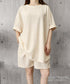 ワンポイントロゴTシャツセットアップ夏服 ゆったり半袖トップス ショートパンツ上下セット リラックスルームウェア カジュアル ワンマイルウェア 韓国風 大人可愛い 6YYG-009