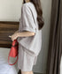 ワンポイントロゴTシャツセットアップ夏服 ゆったり半袖トップス ショートパンツ上下セット リラックスルームウェア カジュアル ワンマイルウェア 韓国風 大人可愛い 6YYG-009