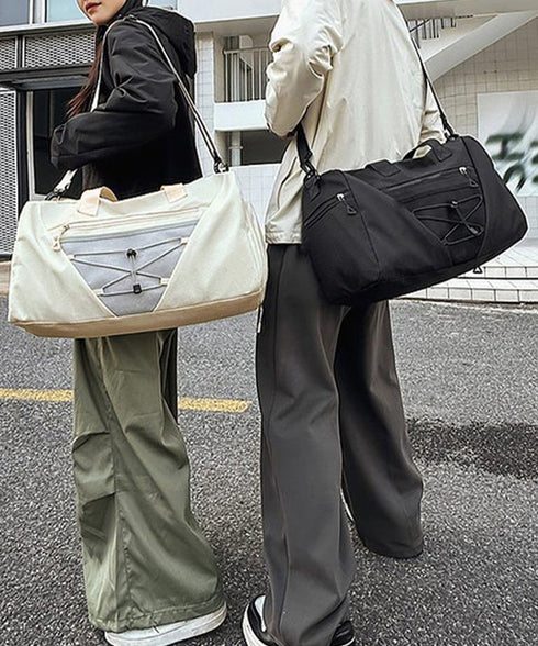 ボストンバッグユニセックストラベルバッグ 男女兼用キャリーオンバッグ 機内持ち込み3wayバッグ 大容量トートバッグ シューズ収納 韓国風スポーティーボストン軽量 6ZMIN-015
