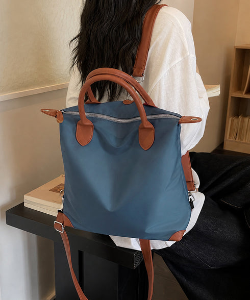 マルチトートバッグ大容量ナイロンリュック 4way バイカラー手提げバッグA4収納 おしゃれ軽量ショルダーバッグ大人カジュアル通勤通学マザーズバッグ斜め掛けカバン 6ZMIN-016