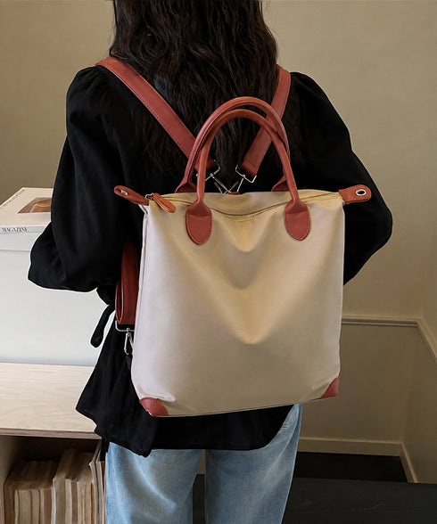 マルチトートバッグ大容量ナイロンリュック 4way バイカラー手提げバッグA4収納 おしゃれ軽量ショルダーバッグ大人カジュアル通勤通学マザーズバッグ斜め掛けカバン 6ZMIN-016