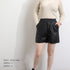 ハイウエスト ショートパンツ レディース フェイクレザー 短パン キュロットパンツ 裾広 美脚 ボトムス 韓国ファッション 秋冬 PUレザー ショートパンツ 6ZYFEN-001