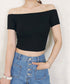 へそ出し Tシャツ夏 ショート丈トップス レディース カットソー セクシー 肩出しトップス 無地 カジュアル オフショルダートップス クロップド丈 プルオーバー 77GSH-001