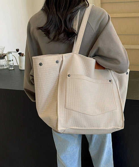トートバッグ 軽量 2wayバッグ A4 肩掛けバッグ 開口部調節可能 折り畳める鞄 大容量 大人カジュアル マチありカバン 韓国風 無地スクエアバッグ 通勤通学 77KANJ-001