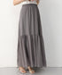 ロングスカート シフォン 裏地付き 春夏 ティアードスカート ウエストゴム 韓国風 フレアスカート フェミニン Aライン マキシスカート ギャザー入り 体型カバー 77RTENG-009
