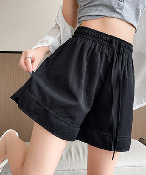 ショートパンツ ウエストゴム レディース 短パン ハイウエスト 韓国風夏服 Aラインボトムス ポケット付き 大人カジュアル 半ズボン 楽ちん ゆったりハーフパンツ 77YIDUN-001