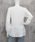 シャツブラウス 異素材 トップス 長袖 レディース 袖切り替え ゆったり クルーネック フレアブラウス チュニックブラウス 春秋 パール お洒落 通勤通学 77BYFS-049