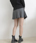 プリーツスカート ミニ丈 ベルト付き スカート インナーパンツ付き Aラインスカート ハイウエスト 細見え ショートスカート 韓国ファッション 台形スカート 77CHUNJ-002