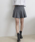 プリーツスカート ミニ丈 ベルト付き スカート インナーパンツ付き Aラインスカート ハイウエスト 細見え ショートスカート 韓国ファッション 台形スカート 77CHUNJ-002