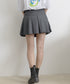 プリーツスカート ミニ丈 ベルト付き スカート インナーパンツ付き Aラインスカート ハイウエスト 細見え ショートスカート 韓国ファッション 台形スカート 77CHUNJ-002