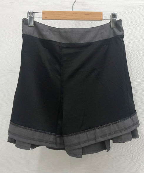 プリーツスカート ミニ丈 ベルト付き スカート インナーパンツ付き Aラインスカート ハイウエスト 細見え ショートスカート 韓国ファッション 台形スカート 77CHUNJ-002