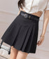 プリーツスカート ミニ丈 ベルト付き スカート インナーパンツ付き Aラインスカート ハイウエスト 細見え ショートスカート 韓国ファッション 台形スカート 77CHUNJ-002