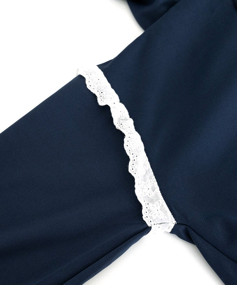 パーカー レース切り替え 韓国風 ZIP ジップアップパーカー 裾レース スウェットパーカー 薄手 フード付き 羽織り 大人可愛い ゆったりトップス カジュアル服 77DAILAN-001