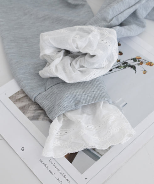 パーカー レース切り替え 韓国風 ZIP ジップアップパーカー 裾レース スウェットパーカー 薄手 フード付き 羽織り 大人可愛い ゆったりトップス カジュアル服 77DAILAN-001