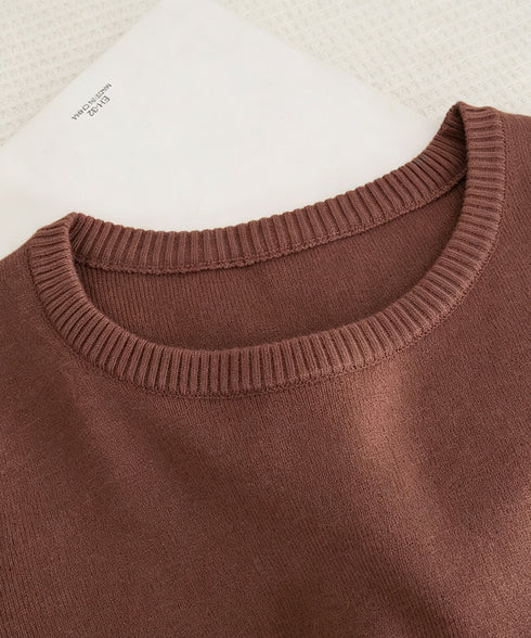 ニットトップス 長袖 クロスニット 秋冬 レディース ニットソー クルーネック 交差デザイントップス 着やせ 韓国風 セーター おしゃれ プルオーバー 通勤通学 77DUOLM-001