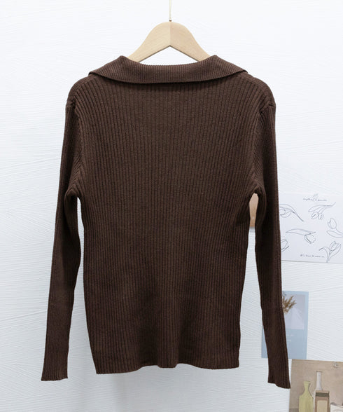 リブニットトップス Vネック 春秋冬 長袖セーター シンプル ニットソー 着やせ 大人上品 ニットウェア 通勤通学 リブ編み 韓国ファッション きれいめ 77GUIFEI-002