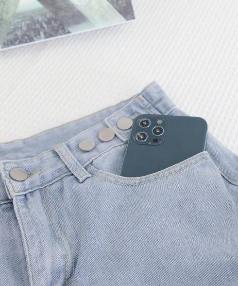 デニムパンツ ウエスト調整可能 ボトムス レディースズボン ハイウエスト ジーパン 細見え ロングパンツ 春秋夏冬 大人美脚 通学 大人カジュアル 着やせジーンズ 77HHM-003