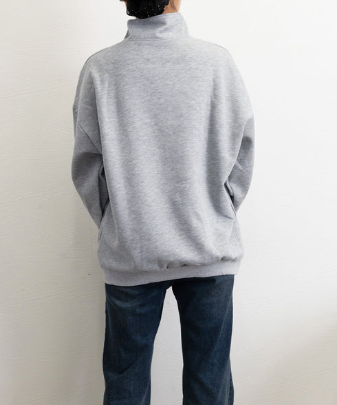 スウェットシャツ ハーフジップトレーナー 春秋薄手 プルオーバー ハイネック 長袖トレーナー ゆったり カジュアル ルームウェア 韓国風 無地 カットソー 通学 77JIAZI-001