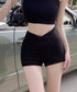 ショートパンツ レディース ボトムス 春夏 クロスデザイン セクシー カジュアル ショーパン へそ出し 美脚シルエット ホットパンツ 脚長見せ お洒落 着やせ 77JIAZI-002