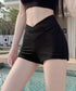 ショートパンツ レディース ボトムス 春夏 クロスデザイン セクシー カジュアル ショーパン へそ出し 美脚シルエット ホットパンツ 脚長見せ お洒落 着やせ 77JIAZI-002