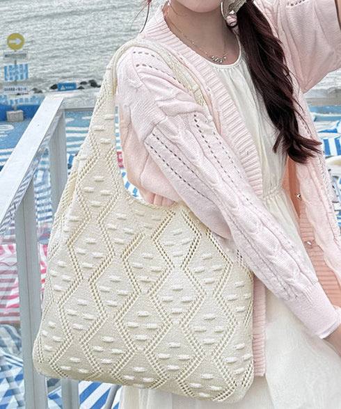 トートバッグ 大容量 軽量マルシェバッグ ニットバッグ a4対応 ワンショルダーバッグ 折りたたみ 肩掛けカバン 大きめ サブバッグ 通勤通学 ハンドバッグ韓国風 77JINGH-001