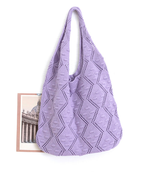 トートバッグ 大容量 軽量マルシェバッグ ニットバッグ a4対応 ワンショルダーバッグ 折りたたみ 肩掛けカバン 大きめ サブバッグ 通勤通学 ハンドバッグ韓国風 77JINGH-001