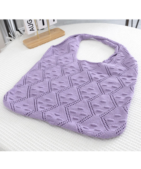 トートバッグ 大容量 軽量マルシェバッグ ニットバッグ a4対応 ワンショルダーバッグ 折りたたみ 肩掛けカバン 大きめ サブバッグ 通勤通学 ハンドバッグ韓国風 77JINGH-001