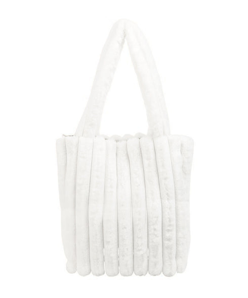 トートバッグ A4サイズ鞄 ファーバッグ 軽量 エコファーバッグ スクエア ボアバッグ もこもこ トート冬 ふわふわ 大容量ハンドバッグ カジュアル 縦ライン 鞄 77KK-001