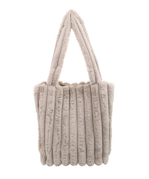 トートバッグ A4サイズ鞄 ファーバッグ 軽量 エコファーバッグ スクエア ボアバッグ もこもこ トート冬 ふわふわ 大容量ハンドバッグ カジュアル 縦ライン 鞄 77KK-001