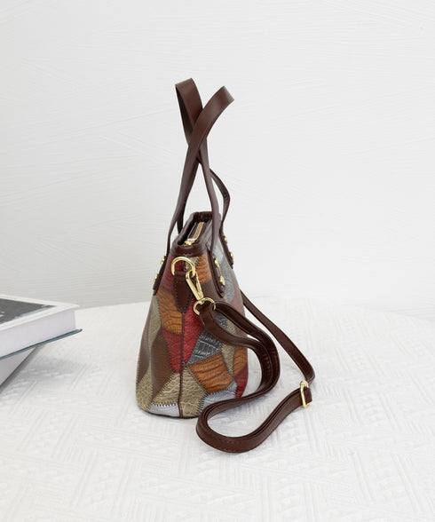 ショルダーバッグ レディース PUレザー ミニトートバッグ 幾何学模様 斜めがけバッグ カジュアル おしゃれ ハンドバッグ 菱格2WAYバッグ 大人可愛い BAG 77LINGE-001