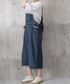 サロペット デニムワンピース 体型カバー オールインワン スリット入り ゆったり オーバーオール 韓国風 ロングワンピース ポケット付き 大人カジュアル服 重ね着 77LPW-003