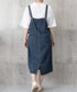 サロペット デニムワンピース 体型カバー オールインワン スリット入り ゆったり オーバーオール 韓国風 ロングワンピース ポケット付き 大人カジュアル服 重ね着 77LPW-003