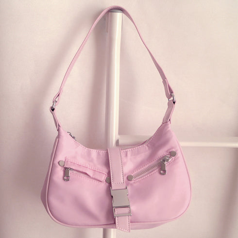 ショルダーバッグ 小さめ ホーボバッグ ミニ三日月型かばん フェイクポケット 斜めがけかばん 2way ボディバッグ ハーフムーンバッグ お洒落 ミニバッグ 77LUOBAO-002