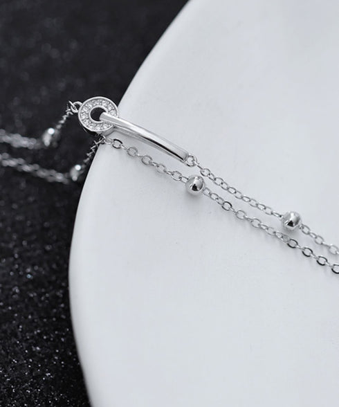 2連チェーンブレスレット 韓国風 腕飾り ブレスレット レディース アクセサリー 華奢 チェーンブレスレット ラインストーン 細めチェーン 重ね付け カジュアル 77LUYI-001