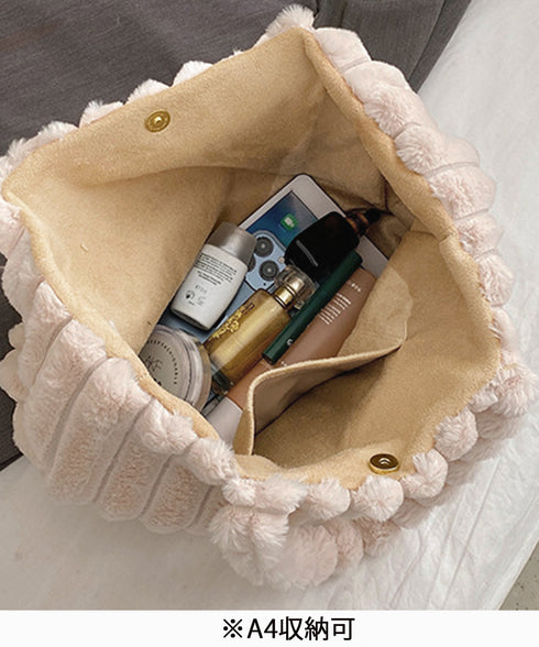 トートバッグ 秋冬 ファーバッグ 大容量 肩掛けバッグ ふわふわ a4対応 ハンドバッグ 大人可愛い 通勤通学 手提げかばん 縦ライン エコファーバッグ 2way 77MENGL-002