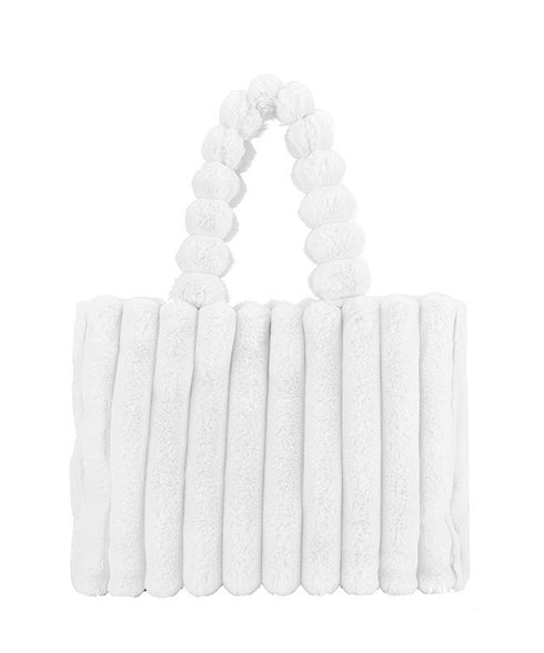 トートバッグ 秋冬 ファーバッグ 大容量 肩掛けバッグ ふわふわ a4対応 ハンドバッグ 大人可愛い 通勤通学 手提げかばん 縦ライン エコファーバッグ 2way 77MENGL-002