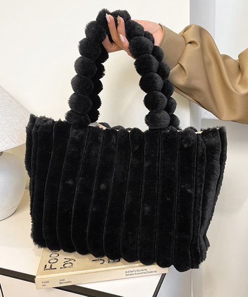 トートバッグ 秋冬 ファーバッグ 大容量 肩掛けバッグ ふわふわ a4対応 ハンドバッグ 大人可愛い 通勤通学 手提げかばん 縦ライン エコファーバッグ 2way 77MENGL-002