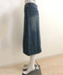 デニムスカート ロング フロントスリット Aラインスカート ハイウエスト 体型カバー ミモレ丈スカート カジュアル ジーンズ 春秋夏冬 ボトムス セミタイト 77MUSID-001