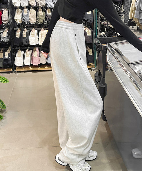 スウェットパンツ 韓国風 ロングパンツ ワイドパンツ ウエストゴム 体型カバー イージーパンツ ゆったり ズボン ルームウェア ストリート ダンス衣装 お洒落 77PEIB-001