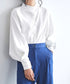 シャツブラウス 韓国風 長袖トップス スタンドカラーシャツ レディース ビジネスシャツ 大人女性 フロントボタン 通勤 OLコーデ ト 春秋夏 ゆったり 無地 77QYU-001