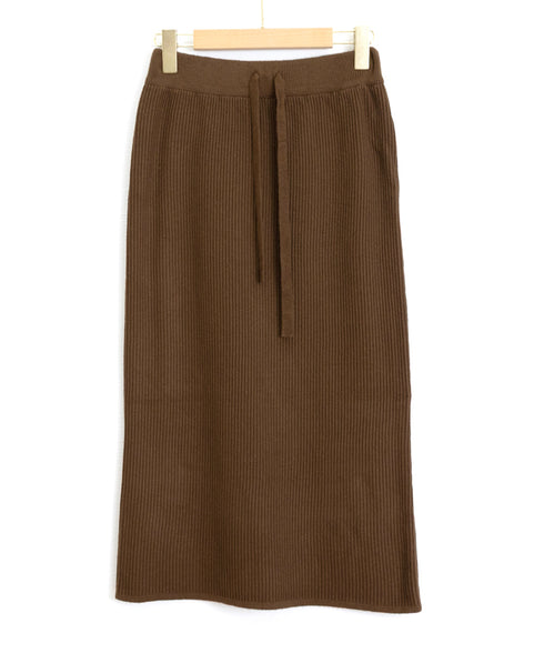 ロングスカート ミモレ丈 秋冬服 韓国風 レディースニットスカート 無地 オフィスカジュアル リブニット 伸縮性 着やせ ウエストゴム タイトスカート ベーシック 77RR-001